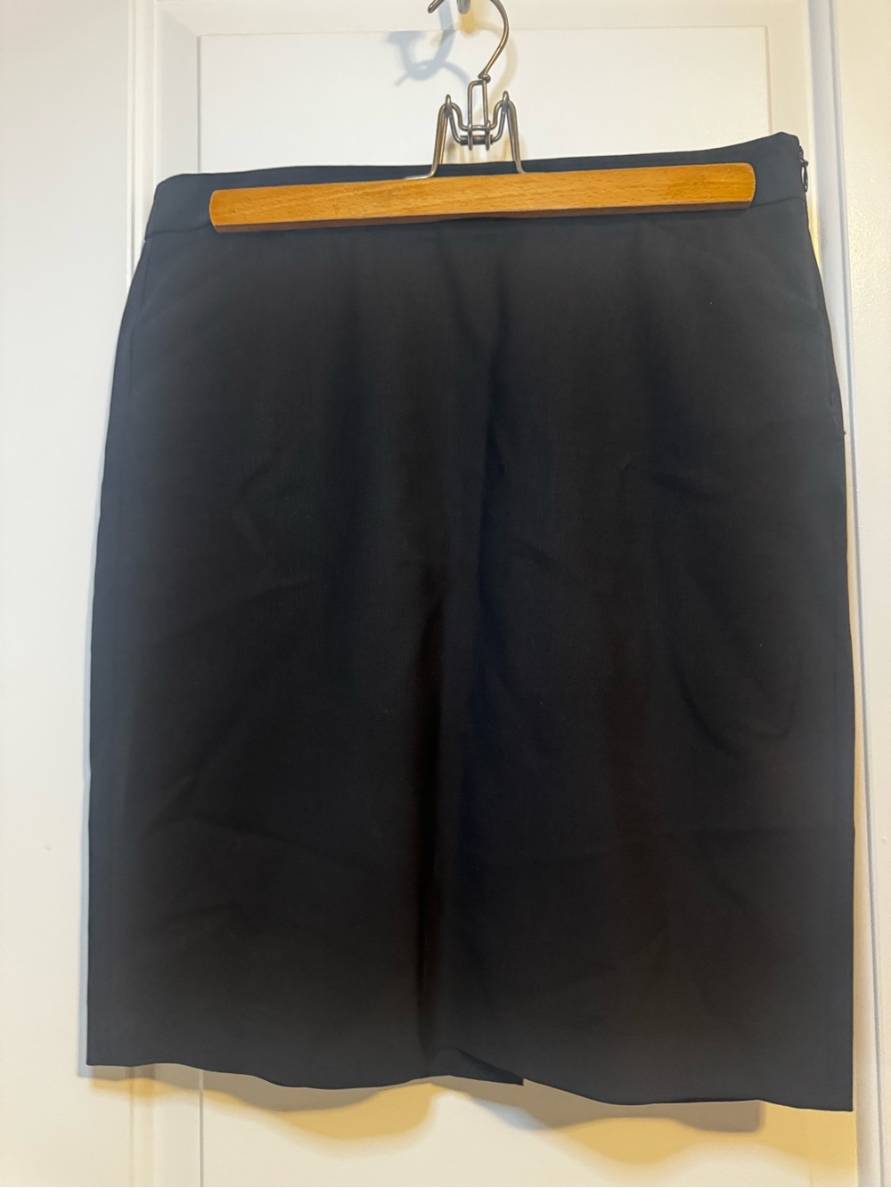 Theory Black Wool Pencil Skirt
